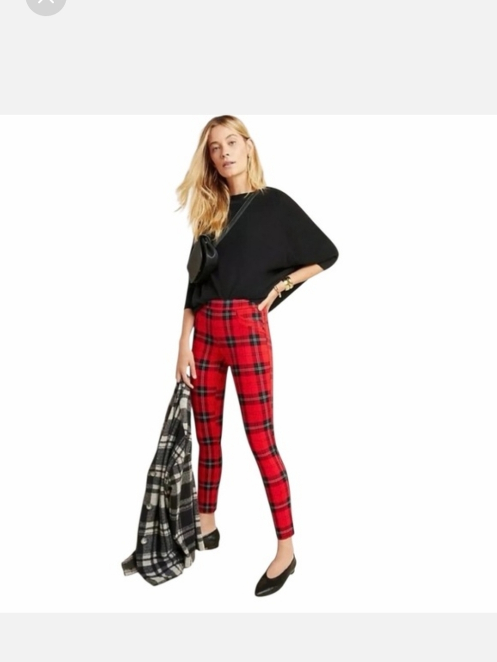 Sanctuary High-Rise Red Plaid Skinny Pants